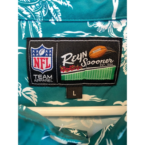 Reyn Spooner NFL Miami Dolphins Hawaiian Button Up Shirt Men's Large Aloha - Picture 5 of 8
